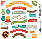 set of retro ribbons and labels | Shutterstock .eps vector #110902700