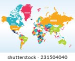 world map countries | Shutterstock .eps vector #231504040