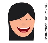 cartoon face woman happy... | Shutterstock .eps vector #1042242703
