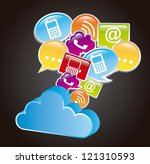 communication signs with cloud... | Shutterstock .eps vector #121310593