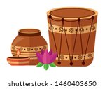 Indian Ceramic Pot Folk With...