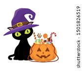 cat cartoon and candies design  ... | Shutterstock .eps vector #1501826519