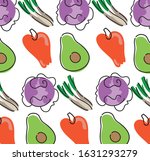 vegetables healthy food pattern ... | Shutterstock .eps vector #1631293279