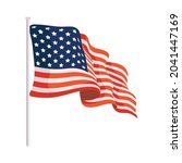 usa flag waving in pole | Shutterstock .eps vector #2041447169