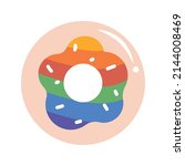 donut with lgtbi flag icon | Shutterstock .eps vector #2144008469