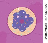 sweet cute donut kawaii... | Shutterstock .eps vector #2144320229