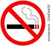 no smoking sign on white... | Shutterstock .eps vector #216836620