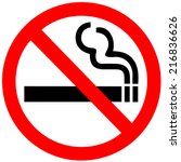 no smoking sign on white... | Shutterstock .eps vector #216836626