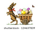 Easter Bunny Pulling A Cart...