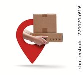 Courier delivering parcels in a ...