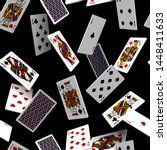 falling playing cards seamless... | Shutterstock .eps vector #1448411633