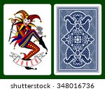 joker playing card and dark... | Shutterstock .eps vector #348016736
