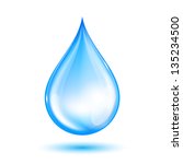 Blue Shiny Water Drop. Vector...