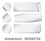 set of white rectangular and... | Shutterstock .eps vector #302465726