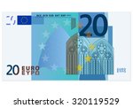 Twenty Euro Banknote On A White ...