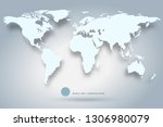 vector of world map separate... | Shutterstock .eps vector #1306980079