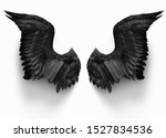 pairs of black devil wings... | Shutterstock . vector #1527834536