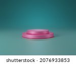 3d pink round podium decorate... | Shutterstock . vector #2076933853