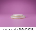 3d white round podium decorate... | Shutterstock . vector #2076933859
