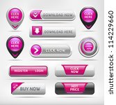 Pink Glossy Web Elements Button ...