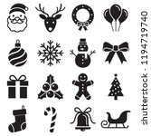 christmas icons set. vector... | Shutterstock .eps vector #1194719740