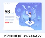 virtual reality glasses digital ... | Shutterstock .eps vector #1471551506