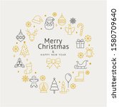christmas wreath icons and... | Shutterstock .eps vector #1580709640