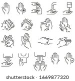 Hand Washing Steps Icons Vector ...