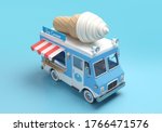 ice cream truck 3d illustration ... | Shutterstock . vector #1766471576