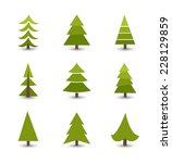 christmas trees collection.... | Shutterstock .eps vector #228129859