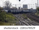 Tank wagons in a freight yard