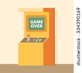 retro arcade machine with game... | Shutterstock .eps vector #334390169