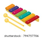Flat Vector Colorful Xylophone...
