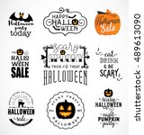halloween party design elements ... | Shutterstock .eps vector #489613090