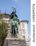 the preseren monument  statue... | Shutterstock . vector #1498399376