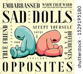 illustration of sad dolls... | Shutterstock .eps vector #1529195180