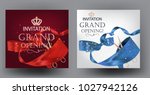 grand opening banners with blue ... | Shutterstock .eps vector #1027942126