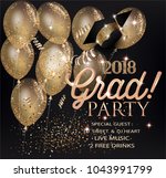 graduation party invitation... | Shutterstock .eps vector #1043991799