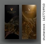 vip vertical cards with fabric... | Shutterstock .eps vector #1627719910