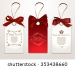 set of elegant cards with satin ... | Shutterstock .eps vector #353438660