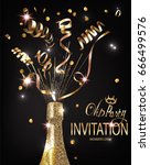 vip party invitation shiny... | Shutterstock .eps vector #666499576