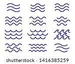 set of thin line waves vector ... | Shutterstock .eps vector #1416385259