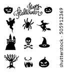 halloween icon set vector | Shutterstock .eps vector #505912369