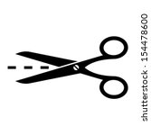 Vector Scissors With Cut Lines...