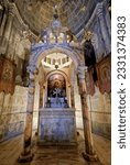 Small photo of JERUSALEM, ISRAEL - June 23, 2023: The Armenian Chapel of the Division of the Raiment or the Robes inside the Church of Holy Sepulchre in the Christian Quarter old city East Jerusalem, Israel