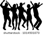 dancing people silhouettes.... | Shutterstock .eps vector #1014501073