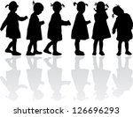 group of children's silhouettes | Shutterstock .eps vector #126696293