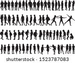 large collection of silhouettes ... | Shutterstock .eps vector #1523787083