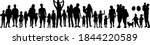 black silhouette of family on... | Shutterstock . vector #1844220589