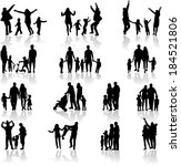 family silhouettes  | Shutterstock .eps vector #184521806